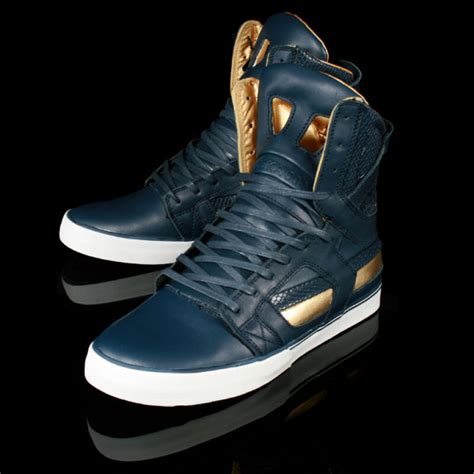 Skate Sko & Sneakers - Supra - Skytop II (Navy Gold Leather)