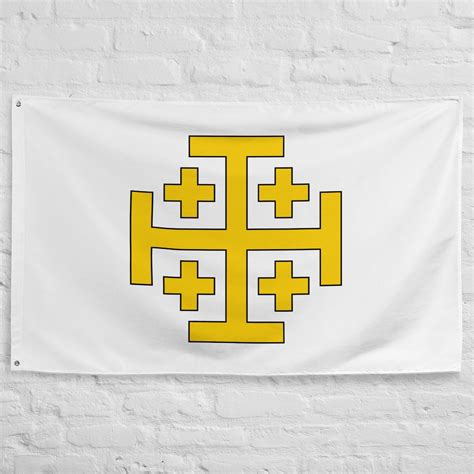 Kingdom of Jerusalem Flag 100% Polyester With 2 Iron Grommets Catholic Flags - Etsy