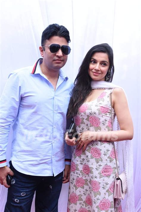 Bhushan Kumar with wife Divya Khosla Kumar at Anurag Basu's Saraswati Pooja Photo