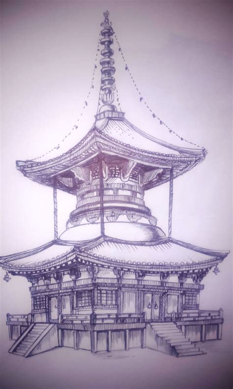 Chinese Temple Drawing at GetDrawings | Free download