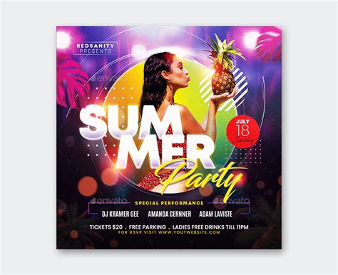 proprietario Lunedi tenda summer party flyer template cittadina fuori ...