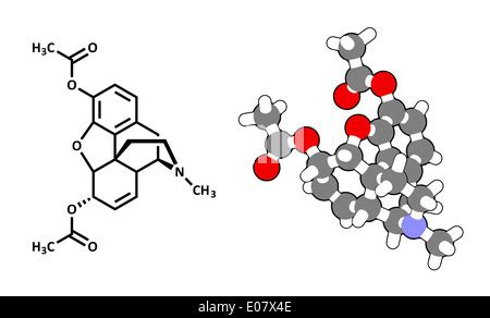 Heroin (diacetylmorphine, morphine diacetate, diamorphine) opioid Stock ...