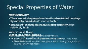 Properties of Water by SciencebyHana | TPT