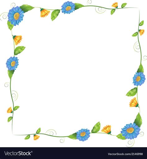 A border design made of flowering plants Vector Image