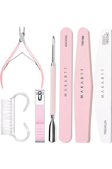 Makartt Nail File and Buffer, Pink Basic Nail Prep Kit with Cuticle ...