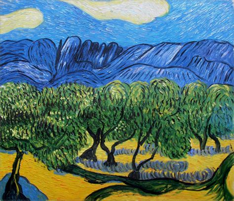 Van Gogh The Olive Trees Repro, 100% Hand Painted Oil Painting 20x24in | eBay