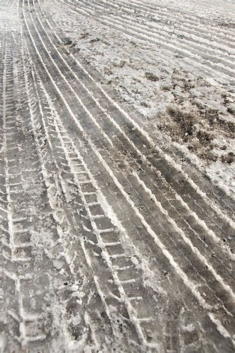 Tire tracks in snow stock photo. Image of floor, mess - 16358740