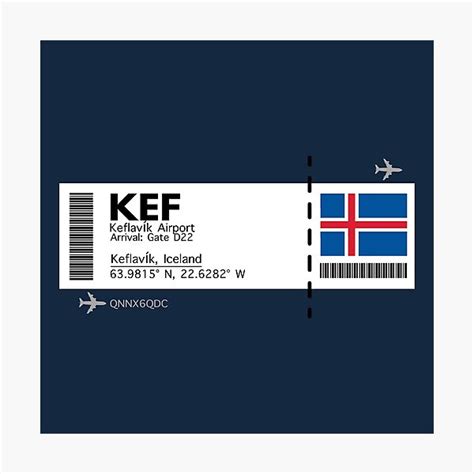 "KEF Keflavík Airport Boarding Pass Ticket" Photographic Print for Sale by Will-273 | Redbubble