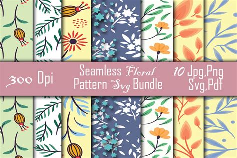 Seamless Floral Pattern Svg Bundle Graphic by Creative Design Store ...