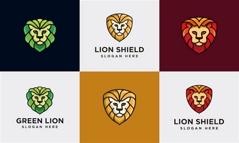 Premium Vector | Colorful lion logo collection template