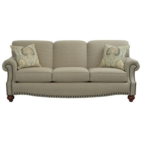 Bassett Hunt Club Traditional Sofa with Rolled Arms | Sheely's ...