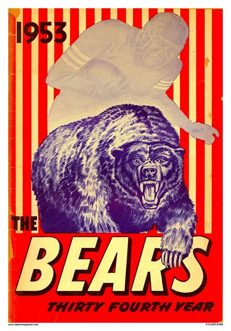 Vintage Reproduction 1953 Chicago Bears NFL Football Poster - Etsy