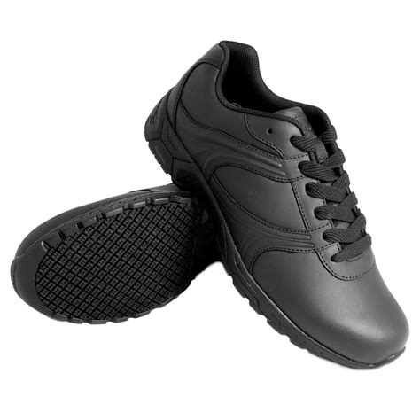 Genuine Grip 1030 Men's Size 13 Wide Width Black Leather Non Slip Shoe