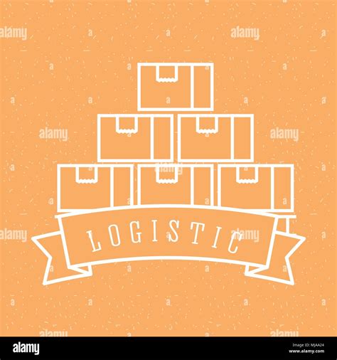 logistic stack cardboard boxes emblem style Stock Vector Image & Art ...