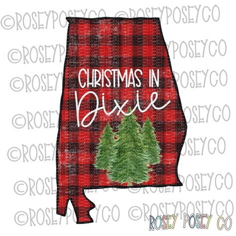 Christmas In Dixie Alabama Sublimation Design Digital | Etsy