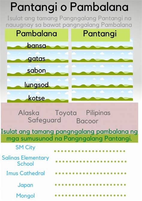 Pantangi Pambalana interactive worksheet | Workbook, Interactive ...