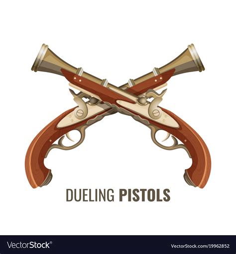 Dueling pistols with luxurious vintage design of Vector Image