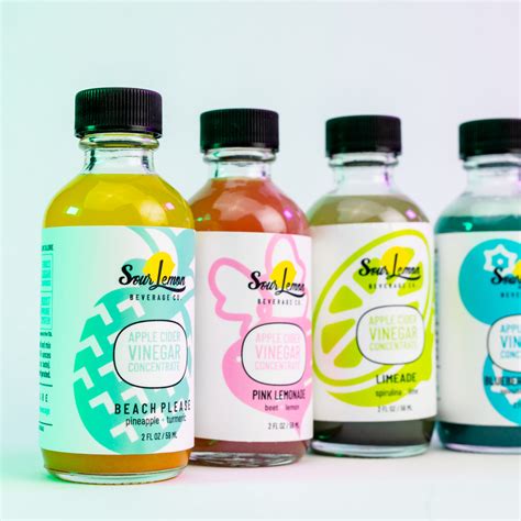 Sour Lemon Beverage Sample Pack of Flavored Apple Cider Vinegar drinks ...