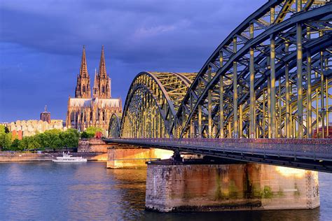 Cologne, Bridge Over Rhine River Digital Art by Francesco Carovillano - Fine Art America