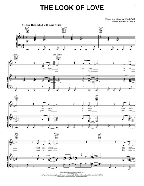 Diana Krall "The Look Of Love" Sheet Music Notes | Download Printable ...