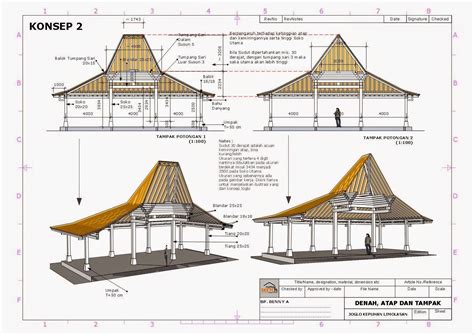 Gambar Potongan Atap Joglo | Desain, Rumah, Detail arsitektur