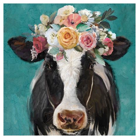 Fine Art Canvas Fancy Cows II Canvas Wall Art in 2020 | Animal wall art ...