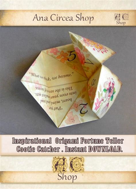 DIY Inspirational Quotes Origami Fortune Teller, Cootie Catcher, Easy ...