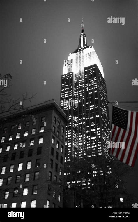 Empire State Building at Night Stock Photo - Alamy