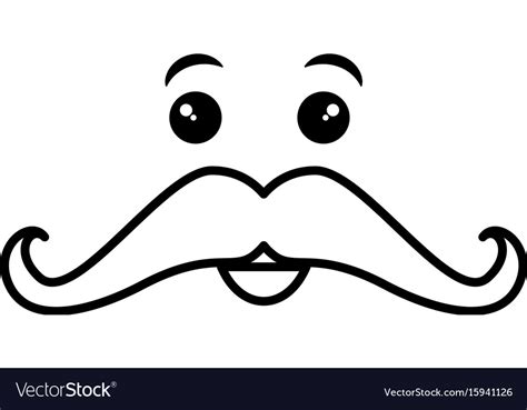 Gentleman mustache kawaii character Royalty Free Vector