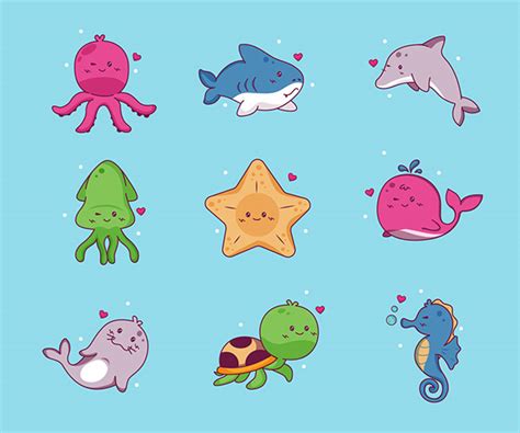 Sea Life Vector Icons on Behance