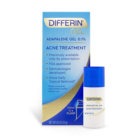 Differin Adapalene Gel 0.1% Acne treatment, 15g, 30-day Supply Pump - Walmart.com