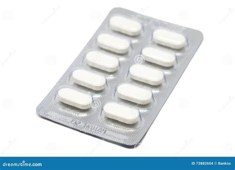 Expiration Date Print on Blister Pack White Pills Isolated Stock Photo ...