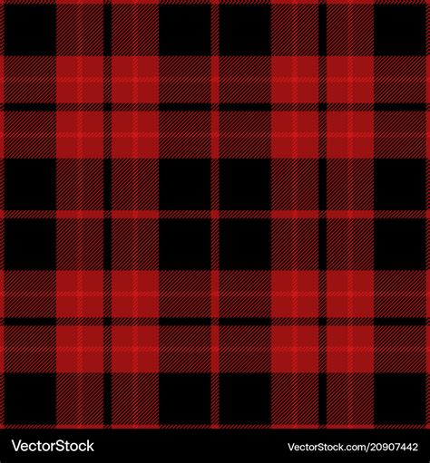 Red and black tartan plaid seamless pattern Vector Image