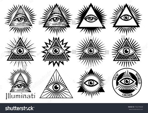 Illuminati Symbols Masonic Sign All Seeing Stock Vector (Royalty Free ...