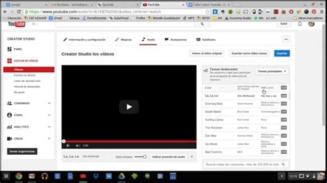 El audio en Creator Studio de Youtube - YouTube
