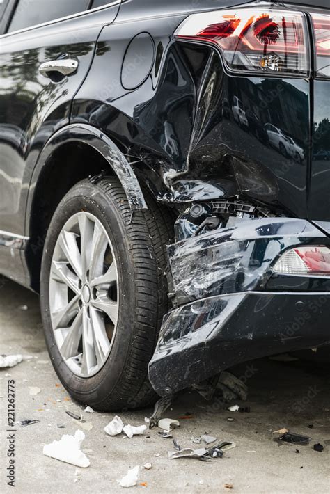 Damaged bumper from car accident Stock Photo | Adobe Stock