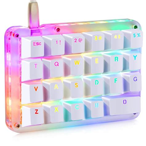 Koolertron One Handed Macro Mechanical Keyboard with 23 Fully Programmable Keys, Portable Mini ...