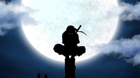 Uchiha Itachi, ANBU, Silhouette, Moon, Anime, Utility Pole Wallpapers HD / Desktop and Mobile ...