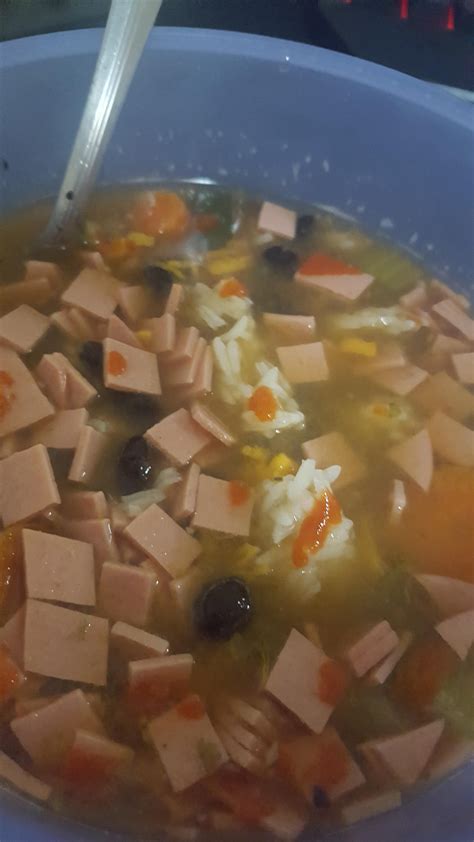 black beans and ve soup with rice and bologna aka horse meat : r/shittyfoodporn