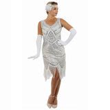 Plus Size White & Gold Beaded Stella Flapper Dress – Flapper Boutique
