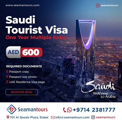 Apply 1 year multiple entry Saudi Arabia tourist visa from Dubai.