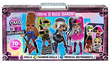 LOL Surprise OMG ReMix Super Surprise Fashion Doll 4-Pack 70 Surprises ...