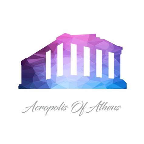 Free Vector | Acropolis of athens, polygonal