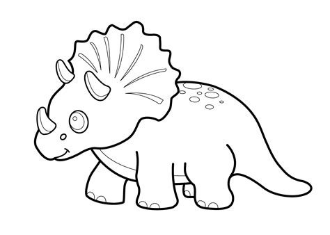 Funny dinosaur triceratops cartoon coloring pages for kids, printable free Dinosaur Coloring ...