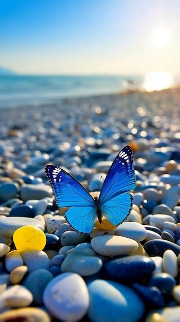 Premium AI Image | A butterfly on the beach