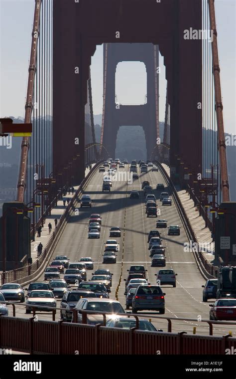 Traffic on the Golden Gate Bridge San Francisco California United ...