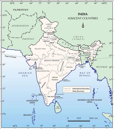 India Map Neighbouring Countries