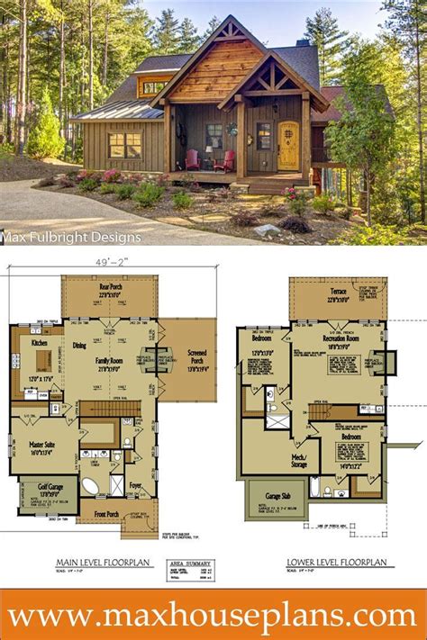 Small Cabin Home Plan with Open Living Floor Plan | Cabin house plans, Rustic cabin design ...