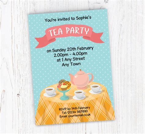 Afternoon Tea Party Invitations | Personalise Online Plus Free ...