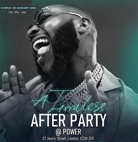 Davido Timeless Concert After Party, Power, London, 28 January to 29 January